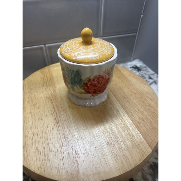 Pioneer Woman Blossom Jubilee “Spoon Full Of Sugar “ Sugar Bowl - Picture 3 of 8